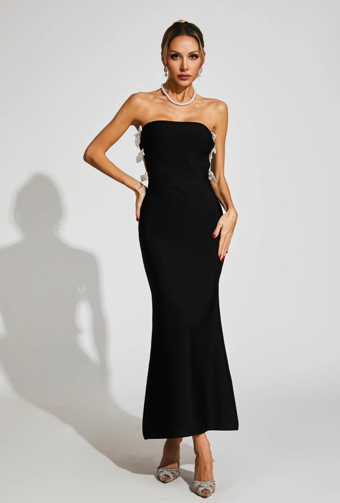 Bow tie bandage maxi dress