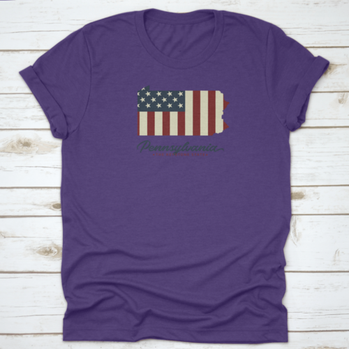 Pennsylvania Usa Map With Nickname The Keystone State Vector Graphic PURPLE