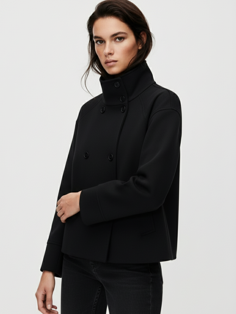 Clara | Blend High-Neck Short Coat