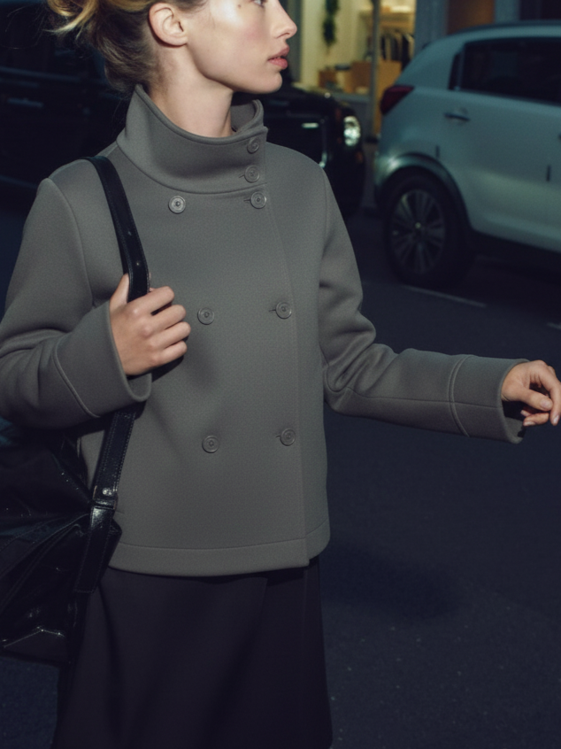 Clara | Blend High-Neck Short Coat