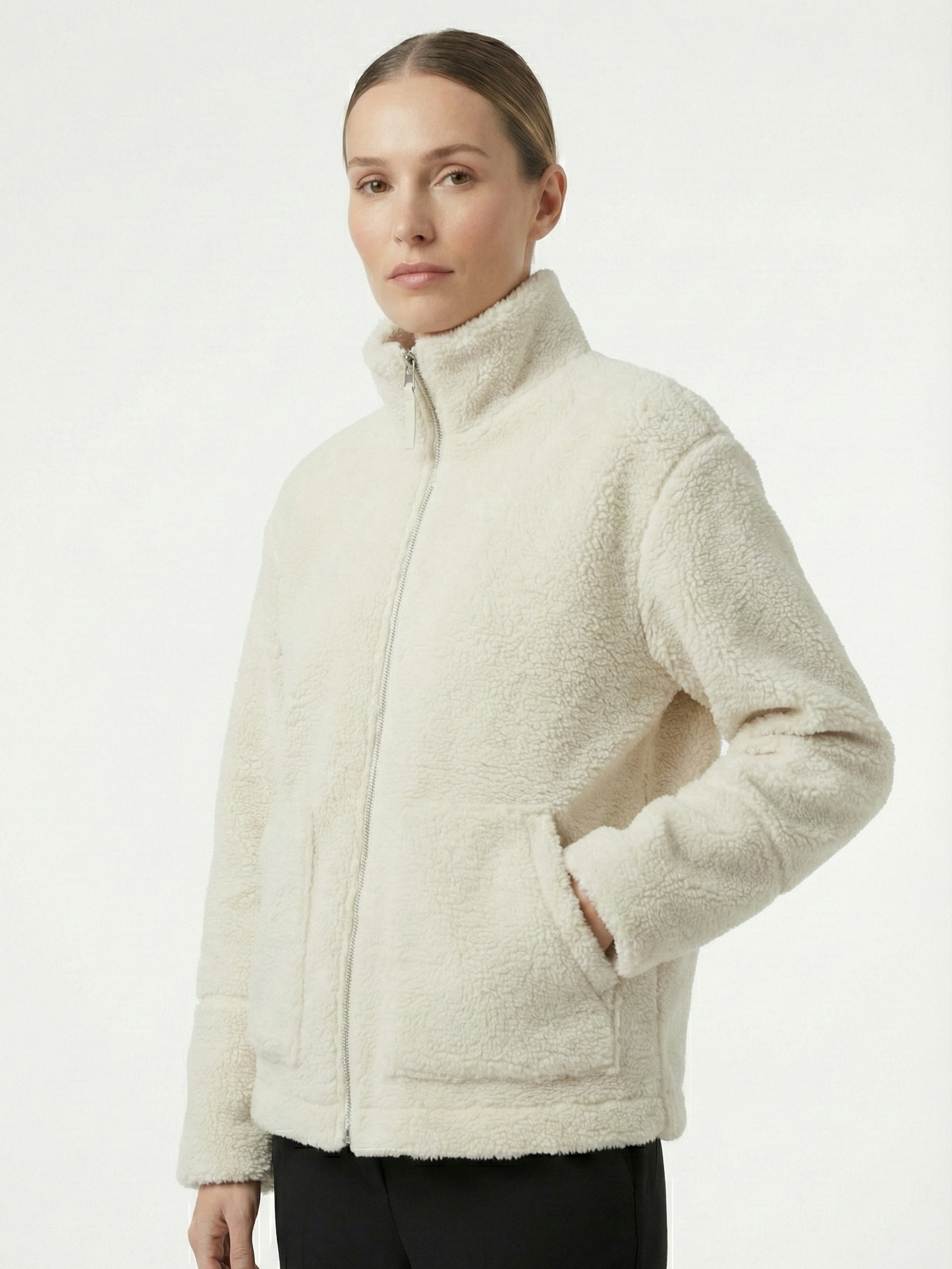 Maddy | Teddy Fleece Zip-Up Waterproof Jacket with High Neck