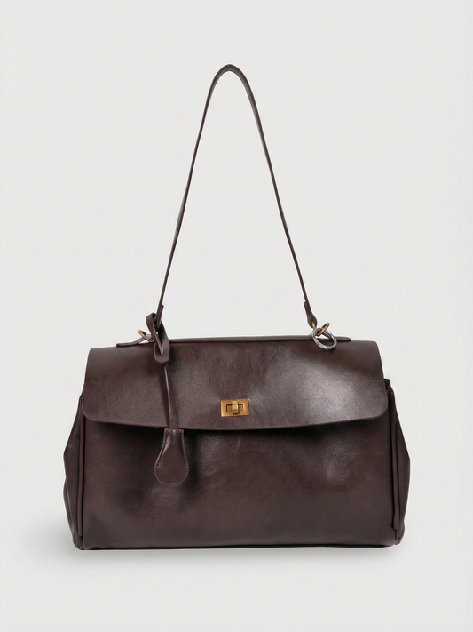 Cecil | Structured Shoulder Bag Dark Brown