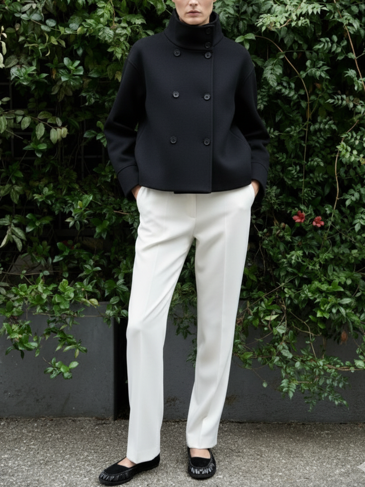 Clara | Blend High-Neck Short Coat