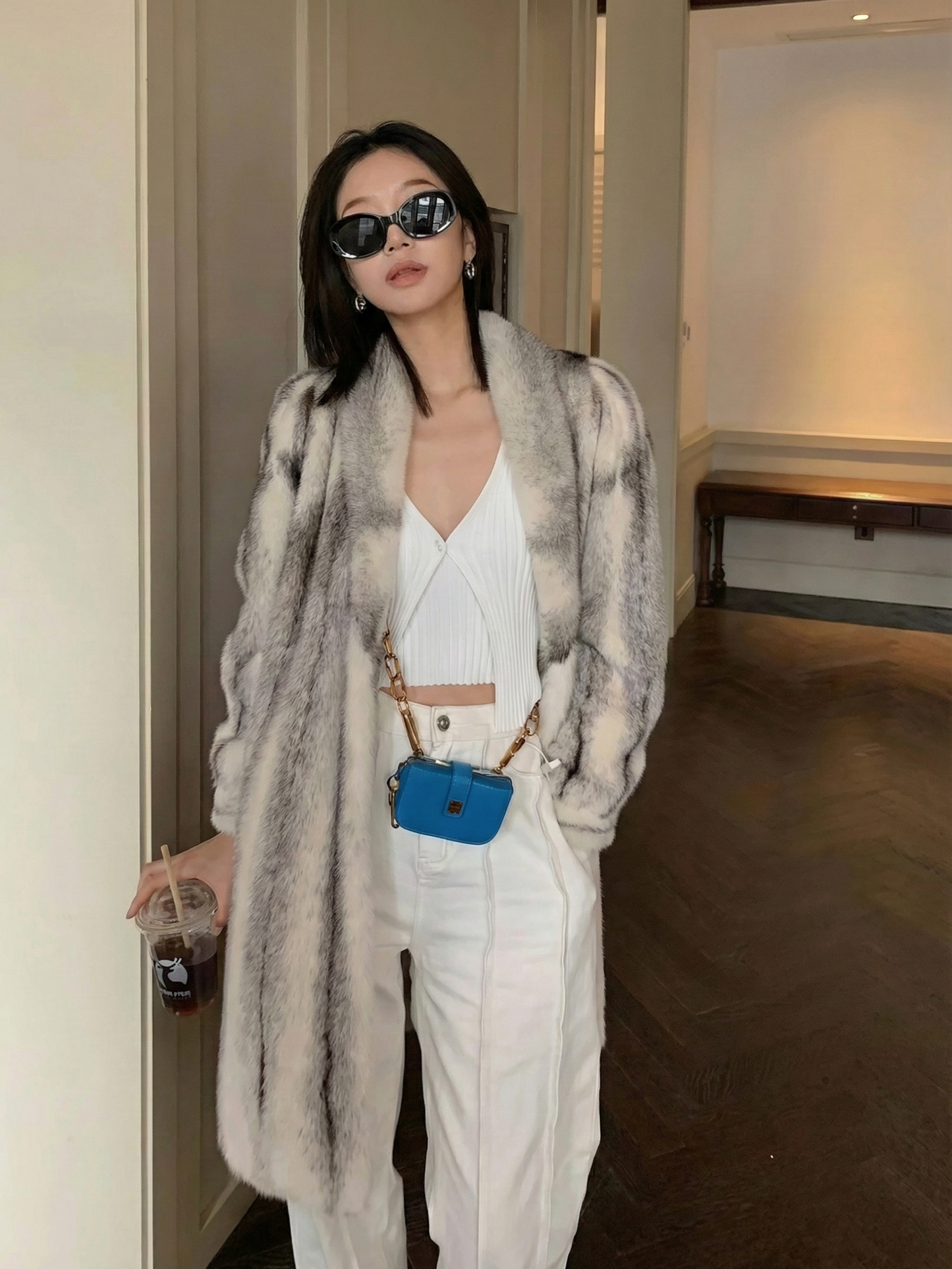 Aliza | Long Faux Fur Statement Coat