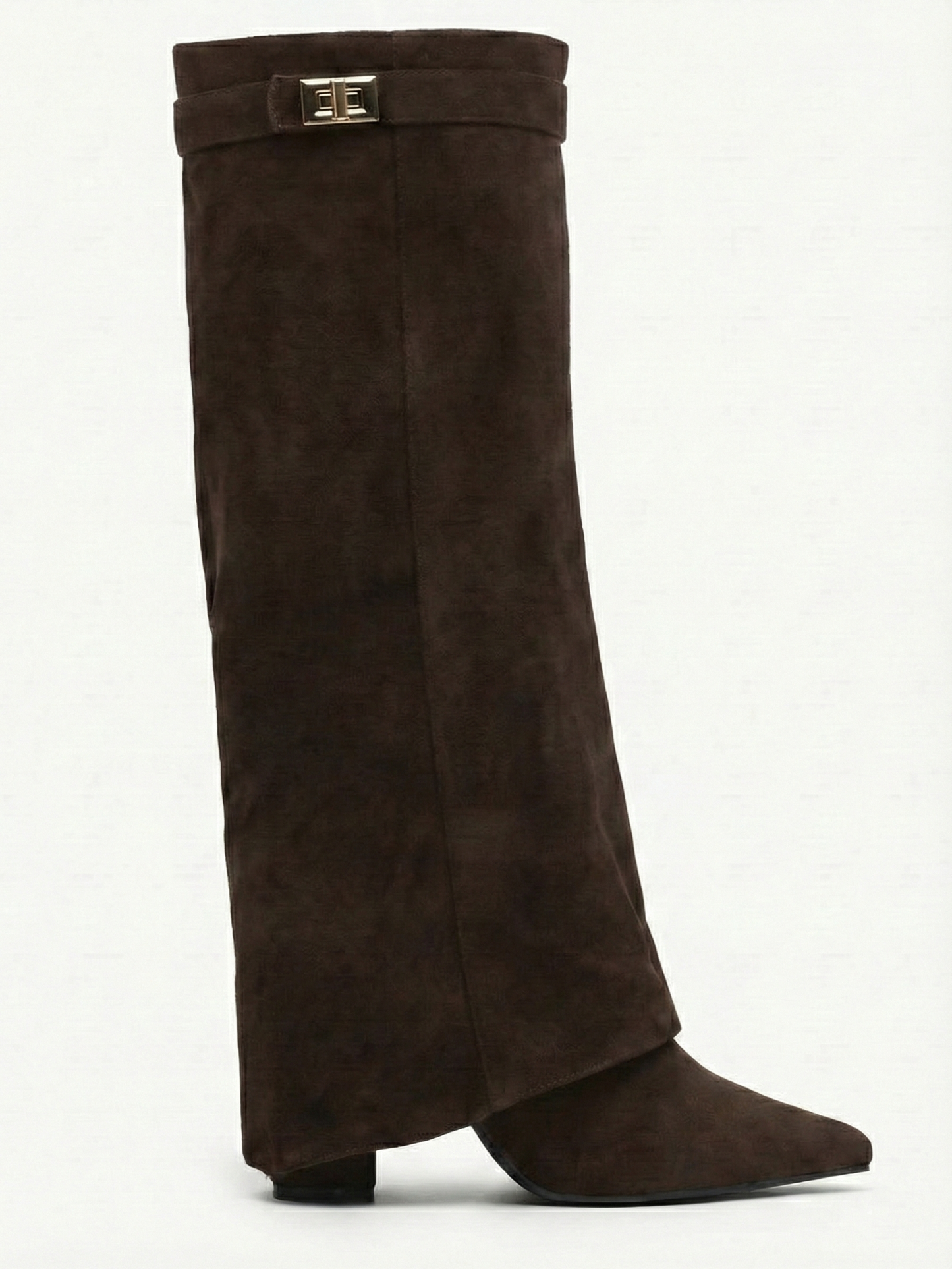 Women’s Knee-High Suede Boots with Slim Straight Shaft & Pointed Toe