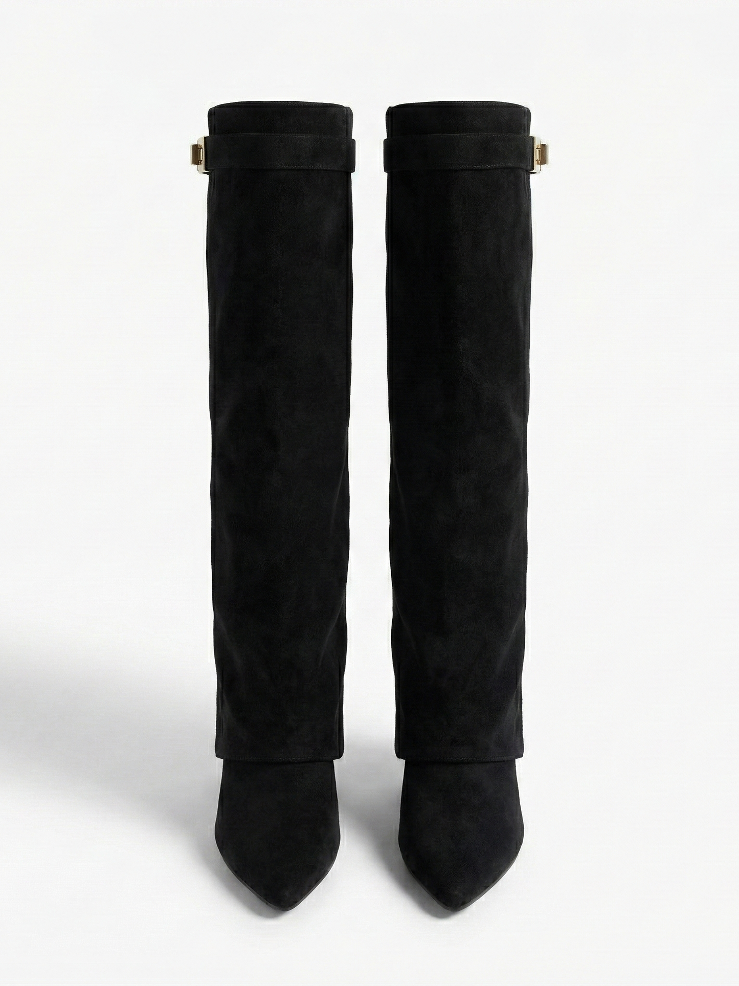 Women’s Knee-High Suede Boots with Slim Straight Shaft & Pointed Toe