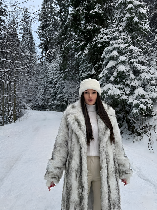 Aliza | Long Faux Fur Statement Coat