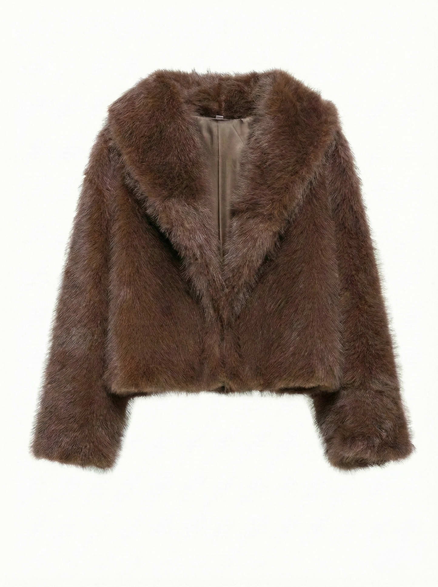 Ayla | Cropped Faux Fur Jacket with Wide Collar
