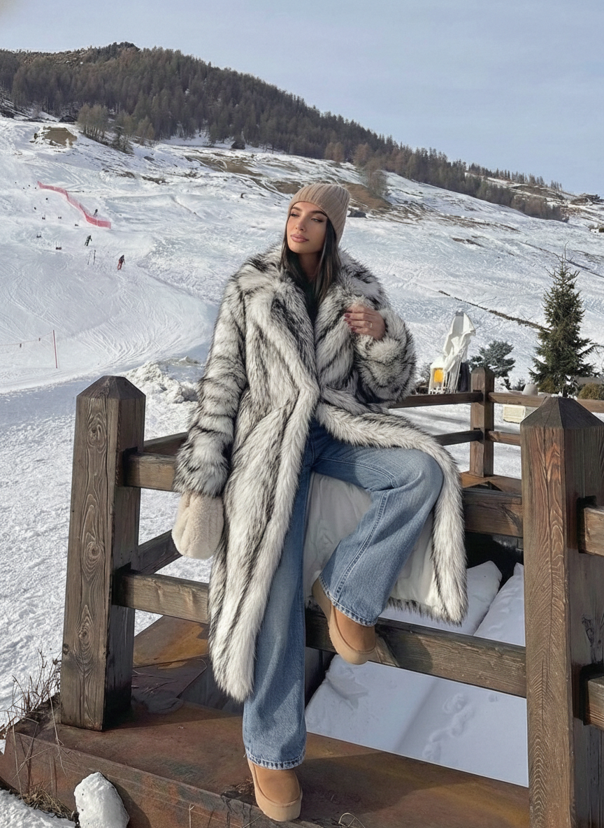Aliza | Long Faux Fur Statement Coat