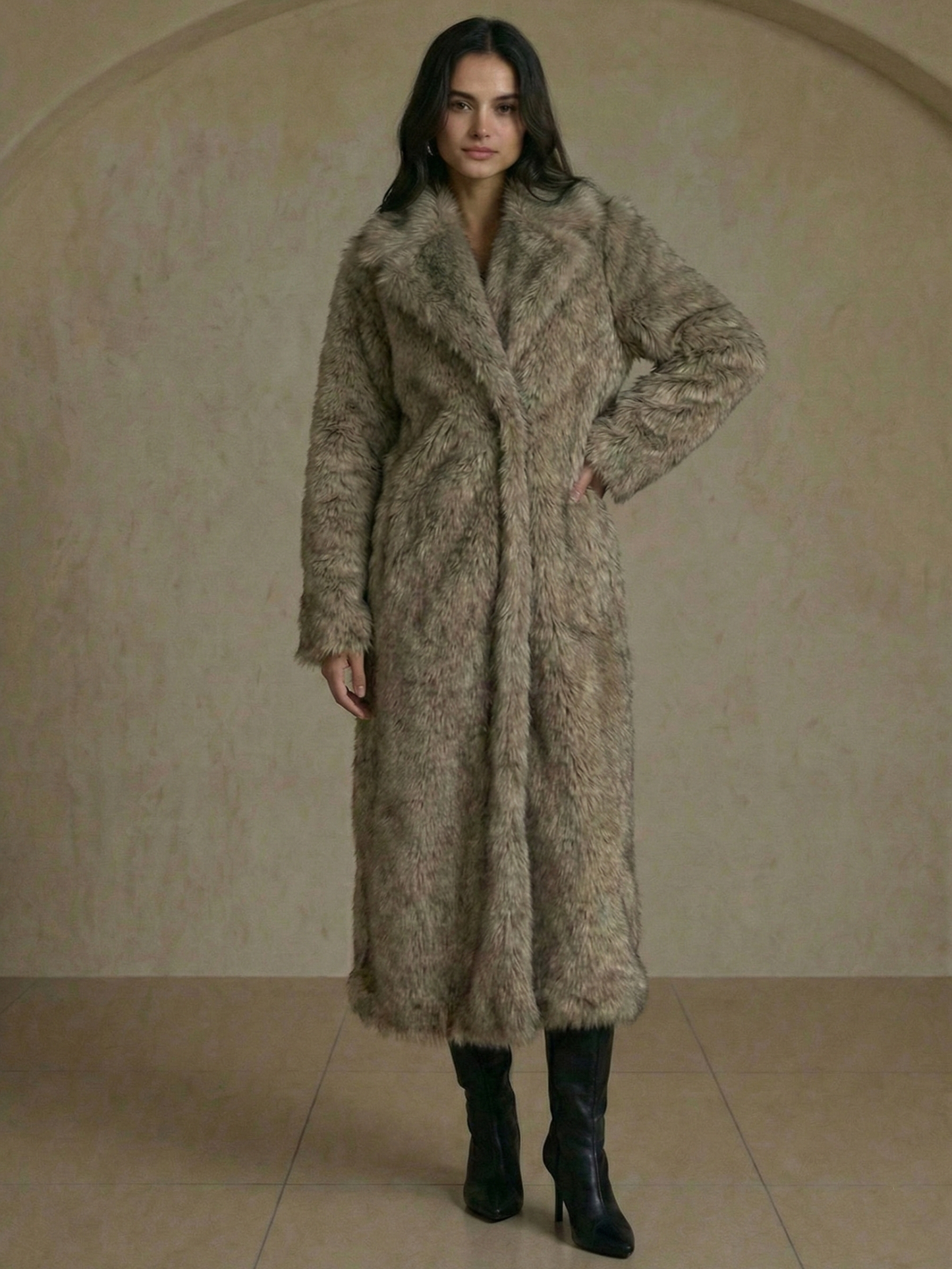 Abbie | Long Faux Fur Coat