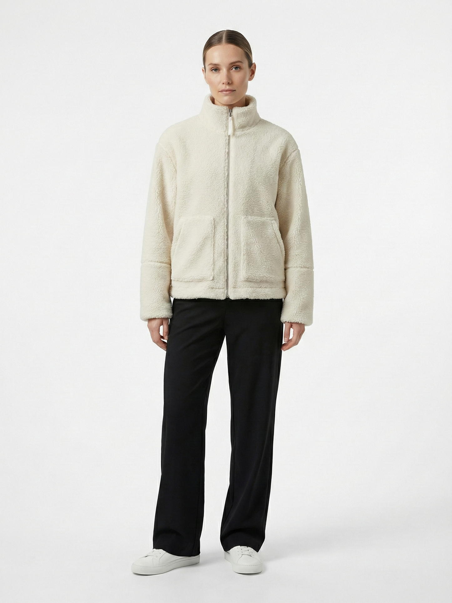 Maddy | Teddy Fleece Zip-Up Waterproof Jacket with High Neck