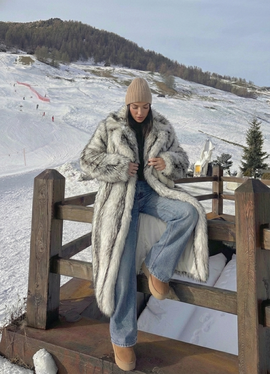 Aliza | Long Faux Fur Statement Coat