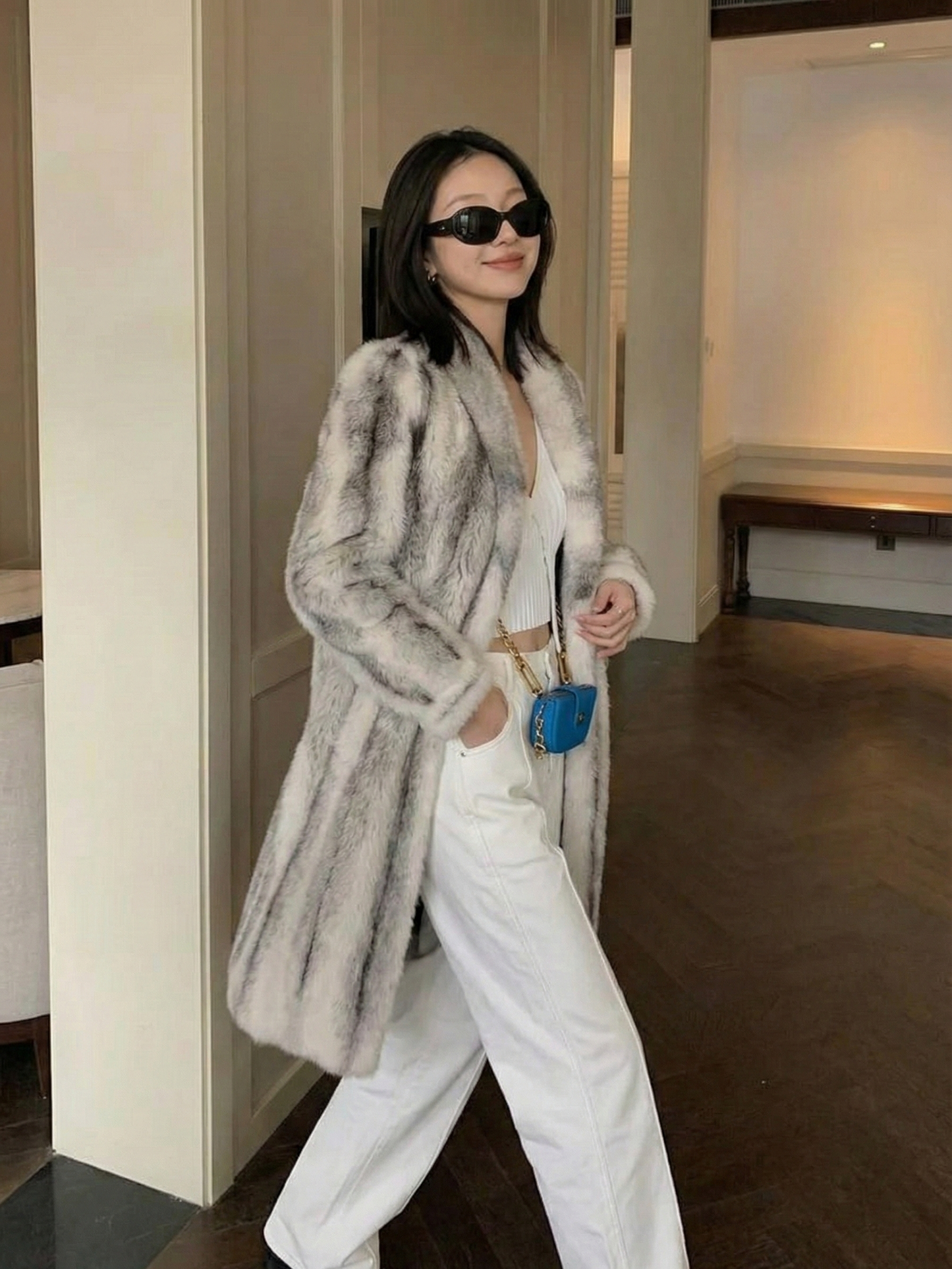 Aliza | Long Faux Fur Statement Coat