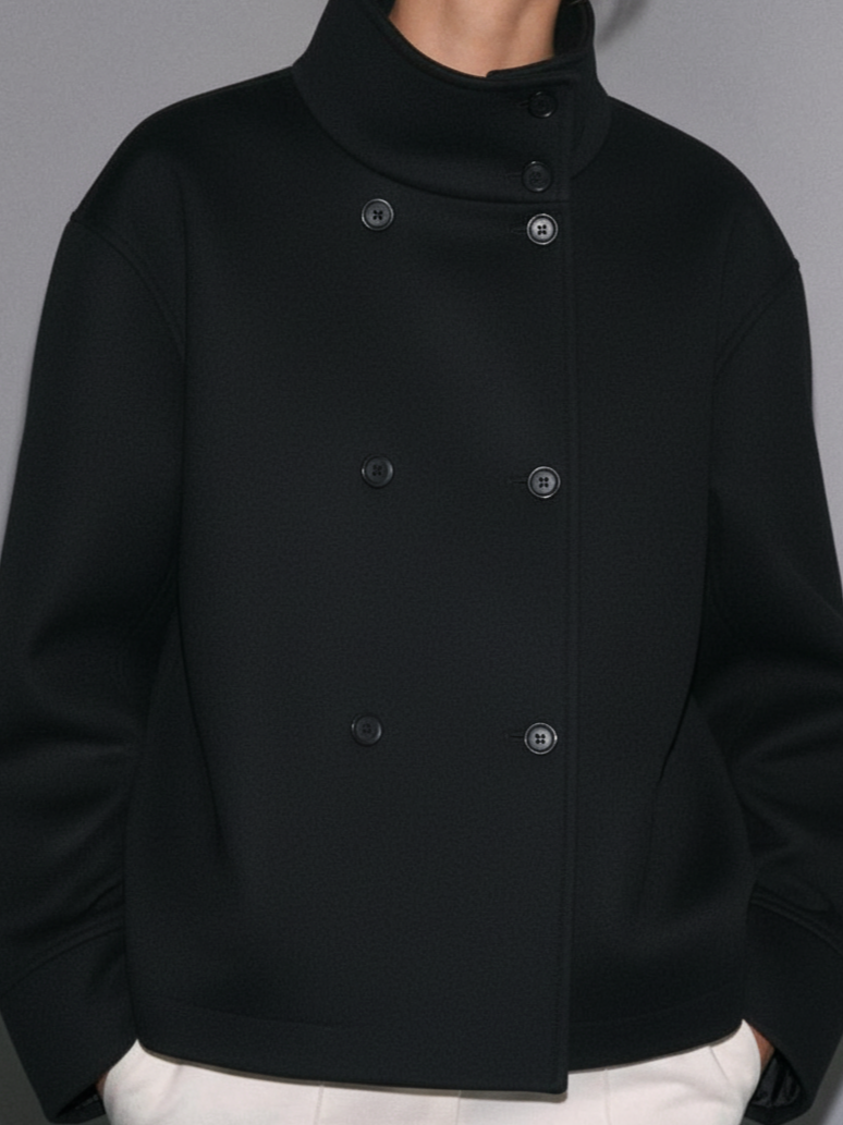 Clara | Blend High-Neck Short Coat