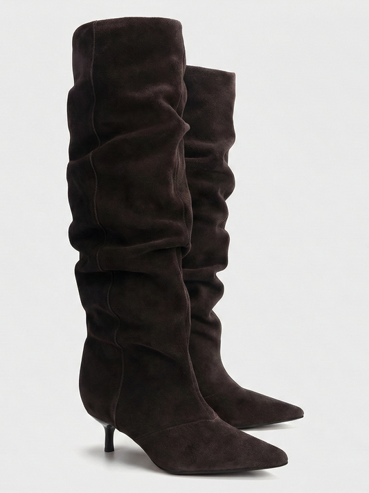 Allyson | Slouch Knee-High Heeled Boots