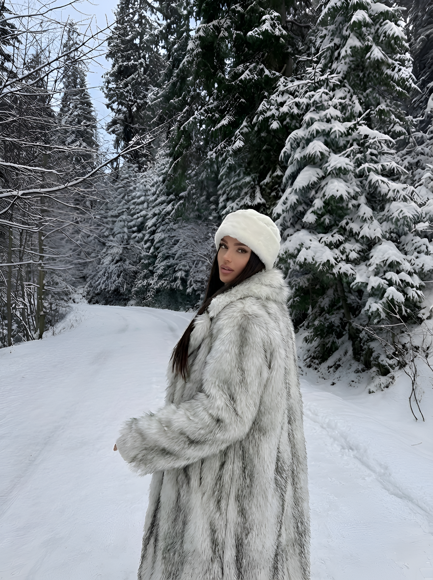 Aliza | Long Faux Fur Statement Coat