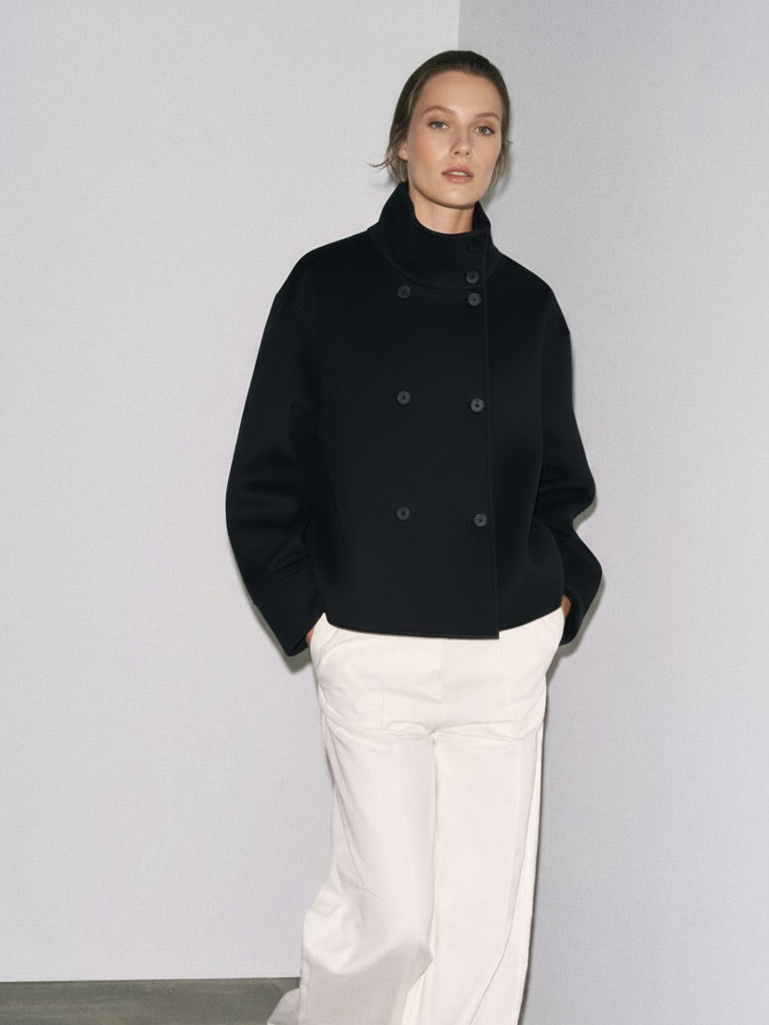 Clara | Blend High-Neck Short Coat