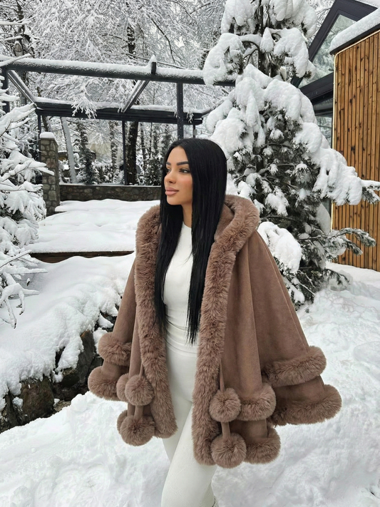 Norway | Faux Fur Trim Winter Cape