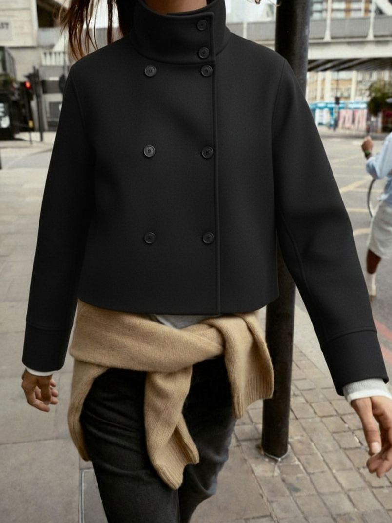 Clara | Blend High-Neck Short Coat