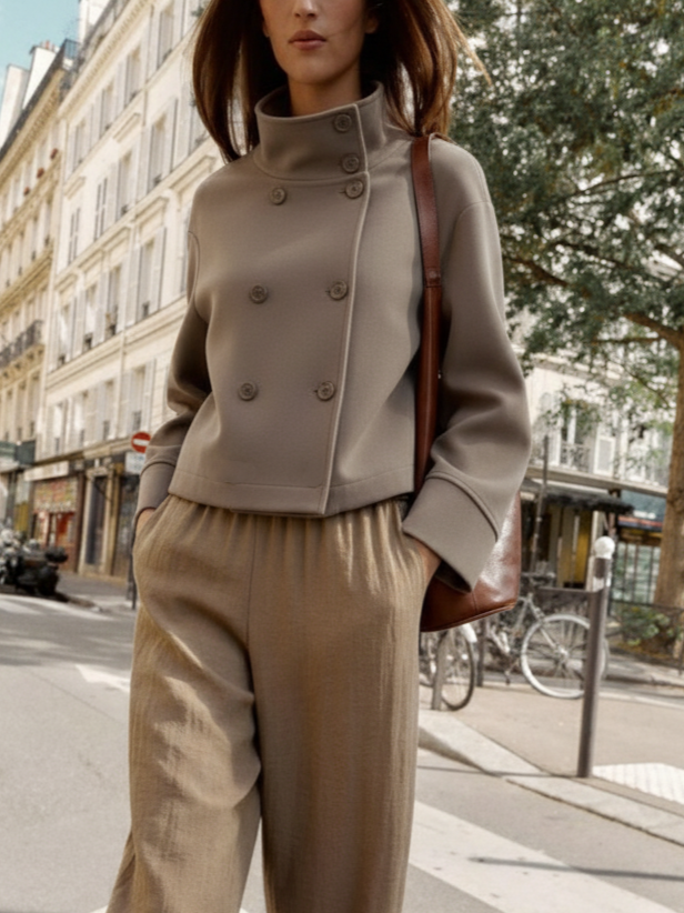 Clara | Blend High-Neck Short Coat