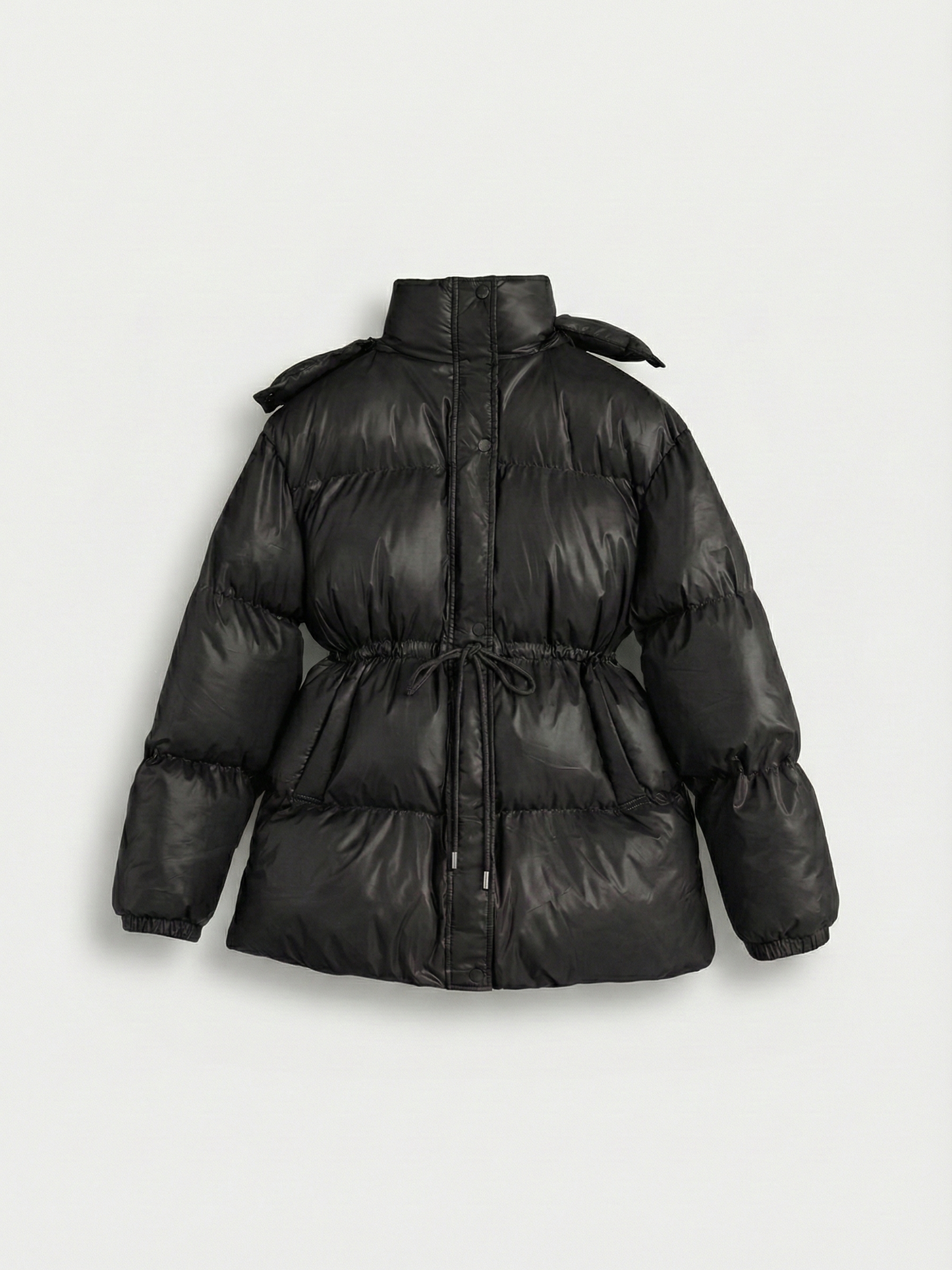 Maggie | Belted Puffer Jacket with High Neck