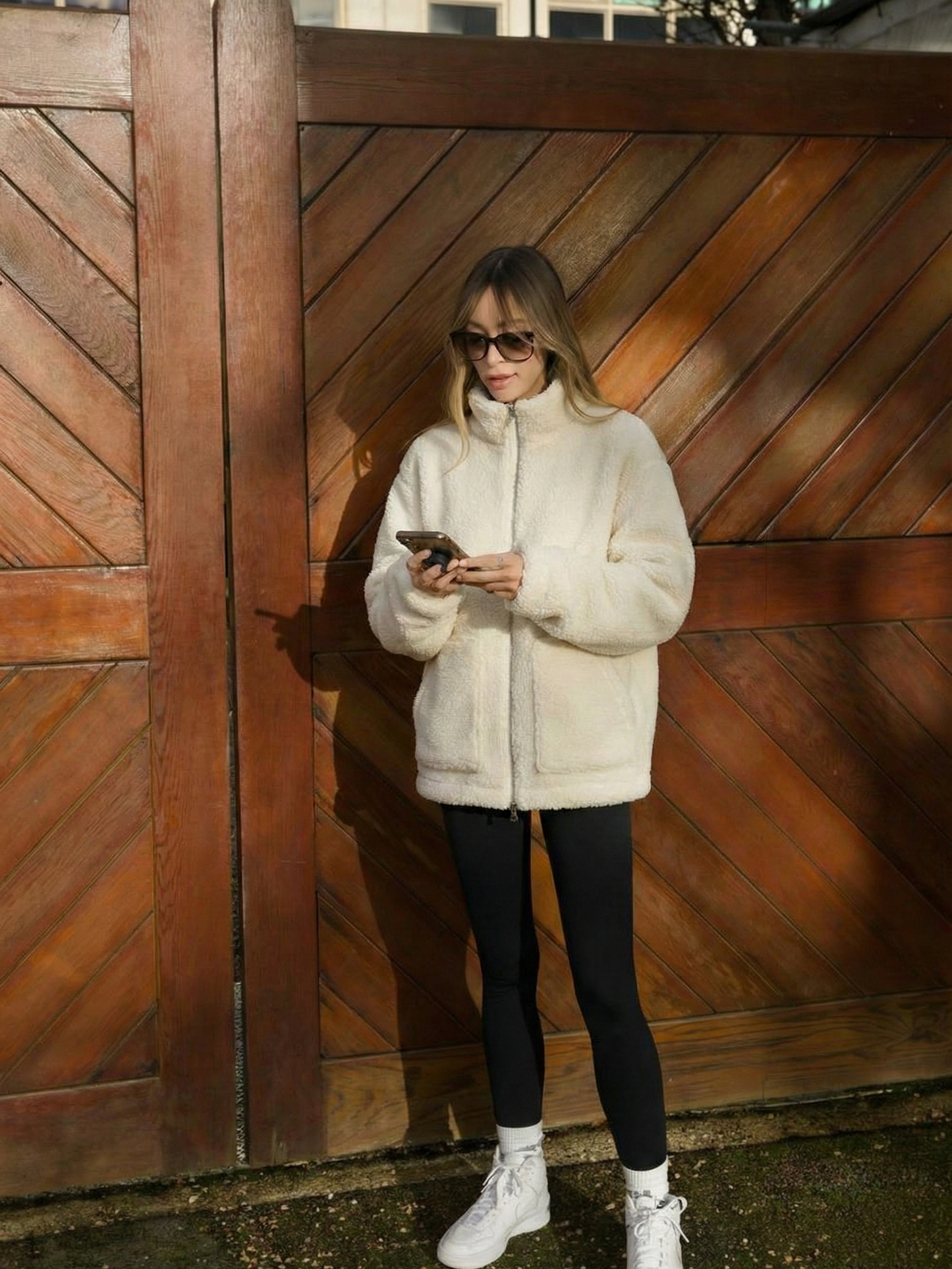 Maddy | Teddy Fleece Zip-Up Waterproof Jacket with High Neck