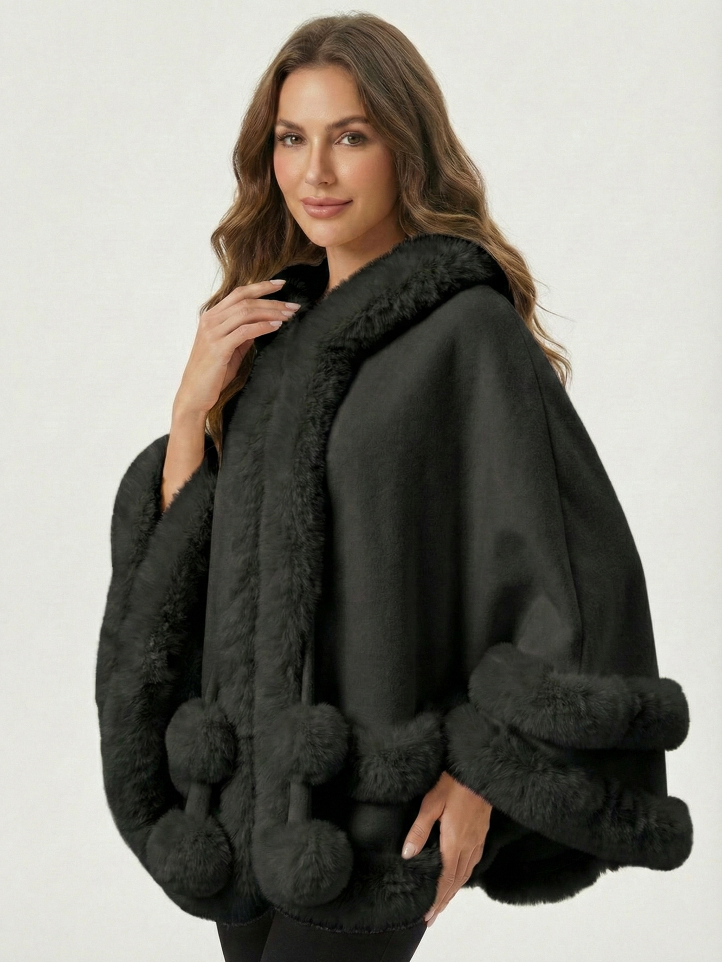 Norway | Faux Fur Trim Winter Cape
