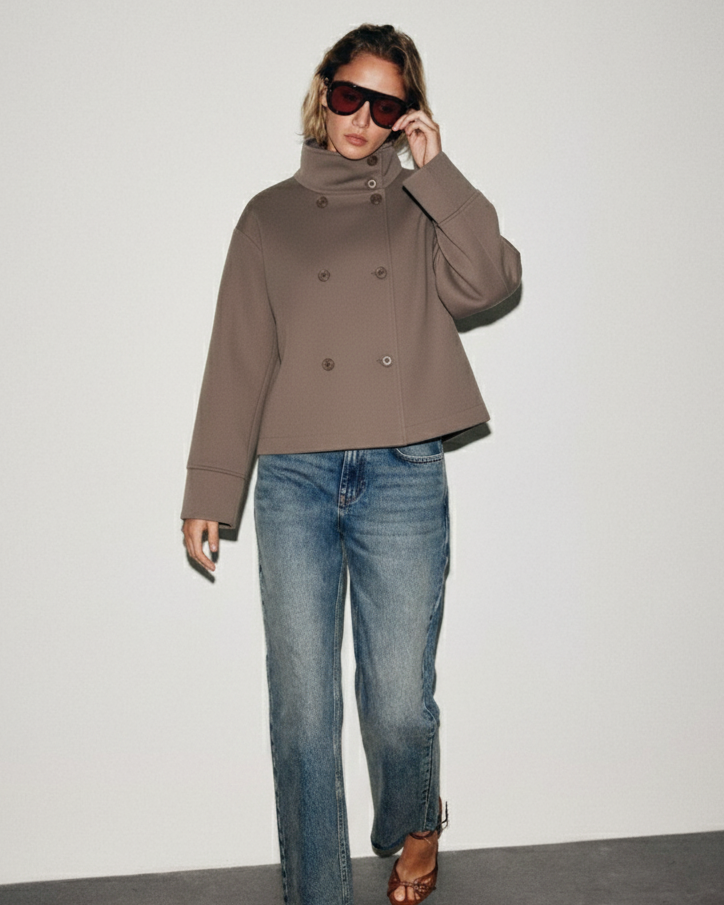 Clara | Blend High-Neck Short Coat