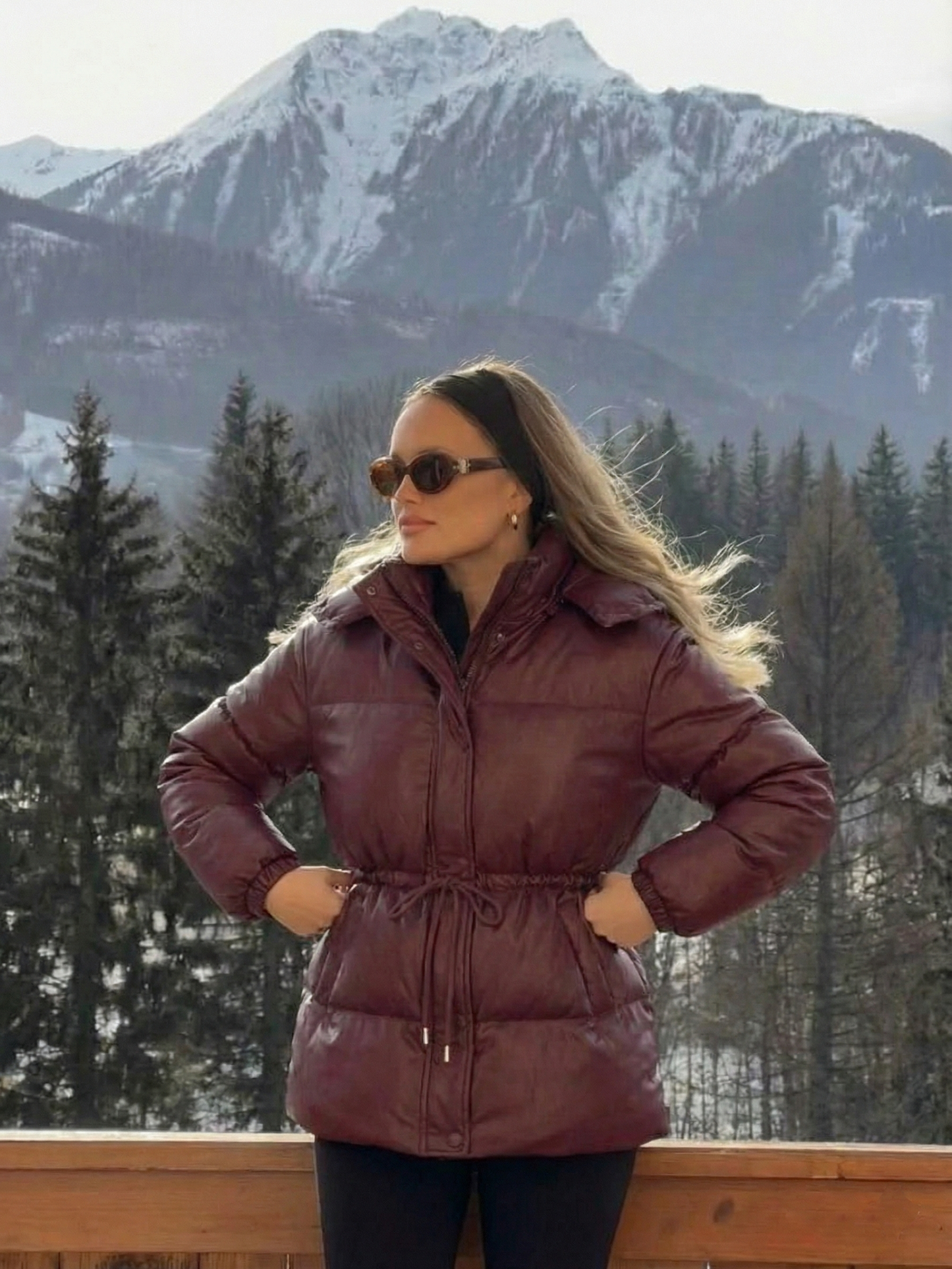 Maggie | Belted Puffer Jacket with High Neck