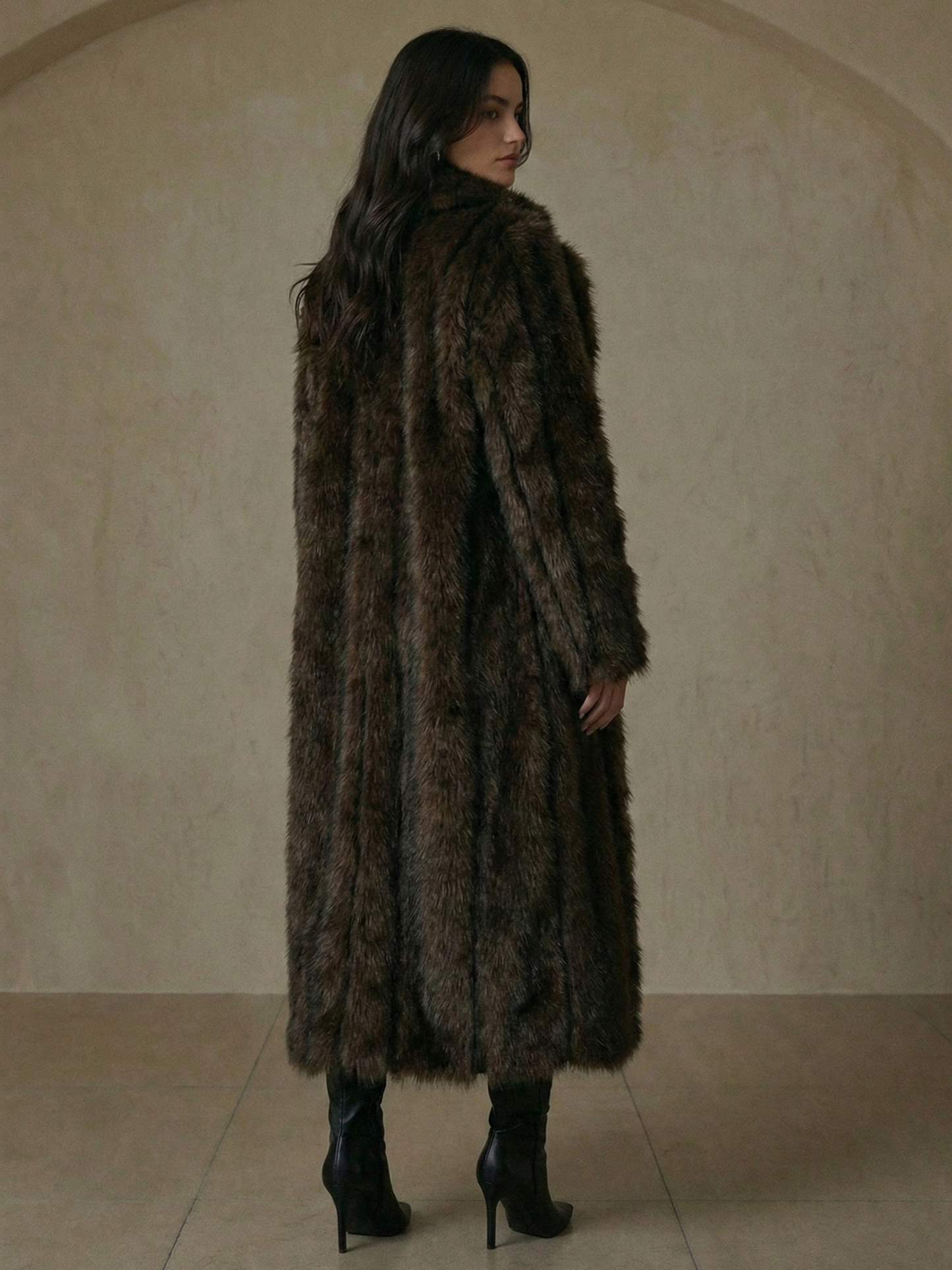Abbie | Long Faux Fur Coat