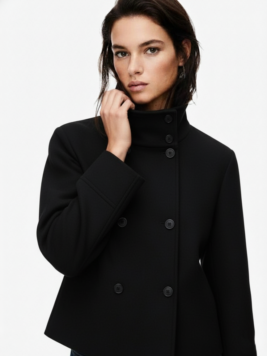 Clara | Blend High-Neck Short Coat