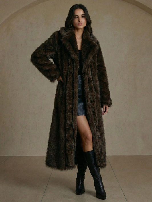 Abbie | Long Faux Fur Coat