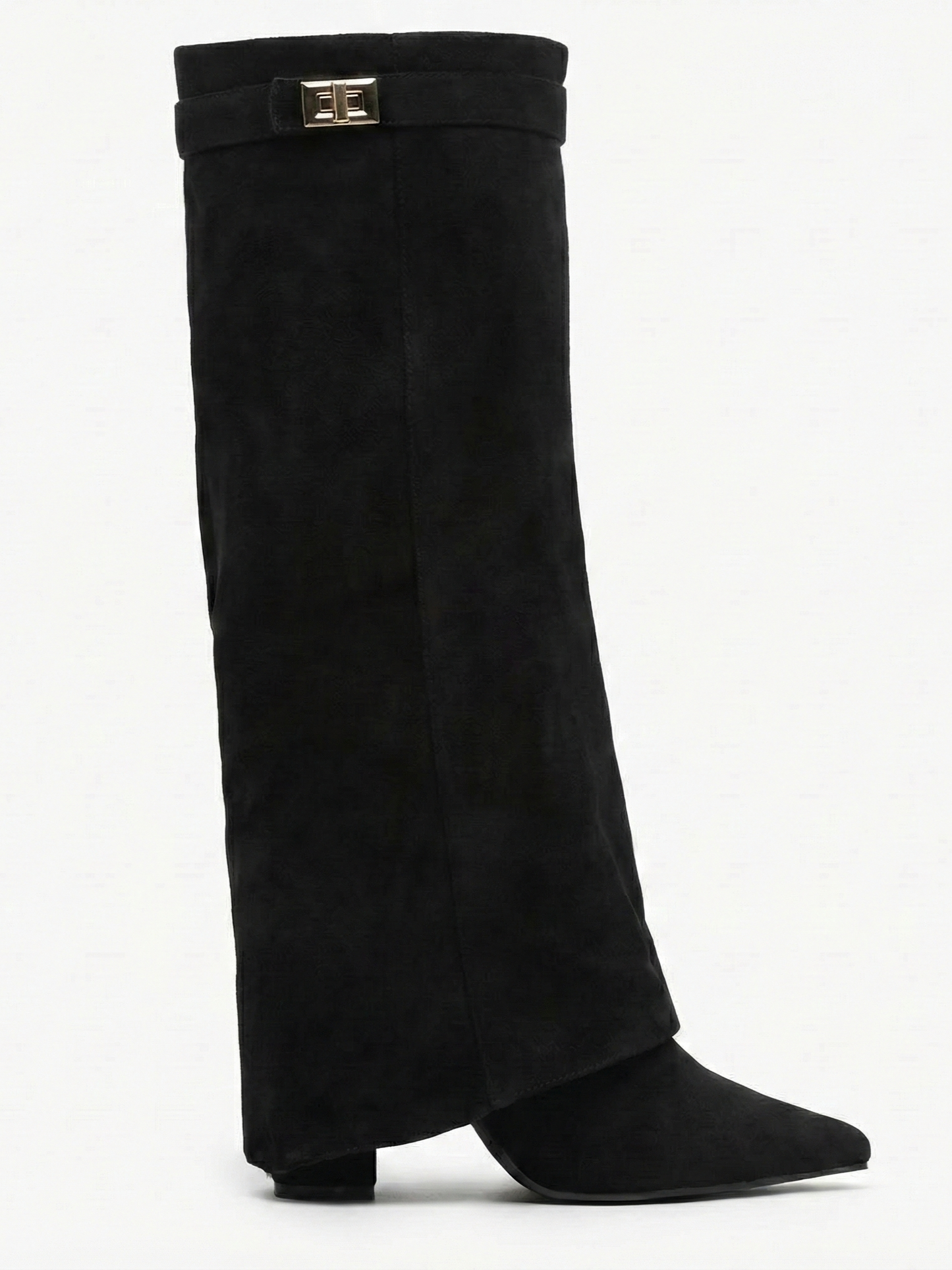 Women’s Knee-High Suede Boots with Slim Straight Shaft & Pointed Toe