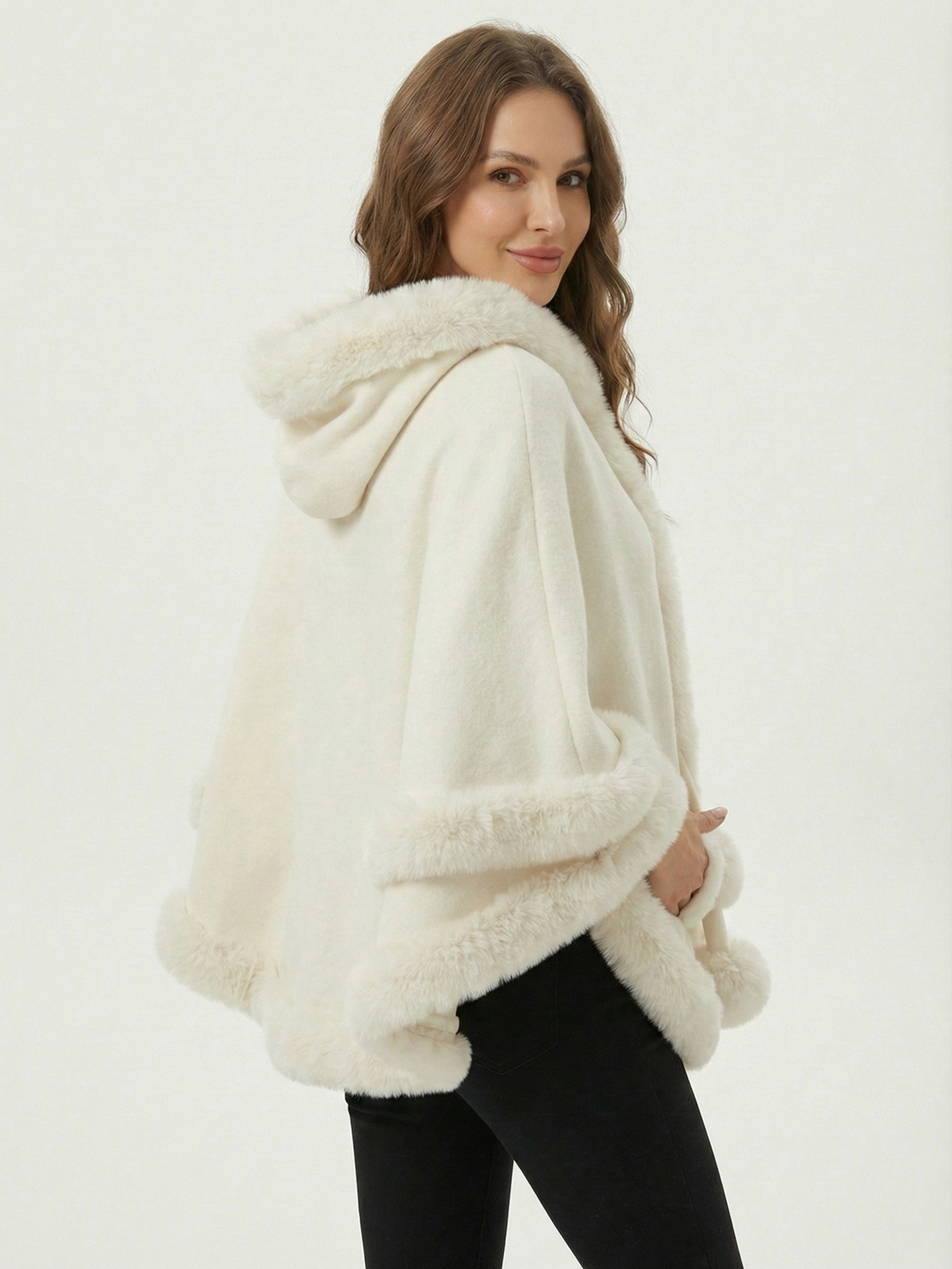 Norway | Faux Fur Trim Winter Cape