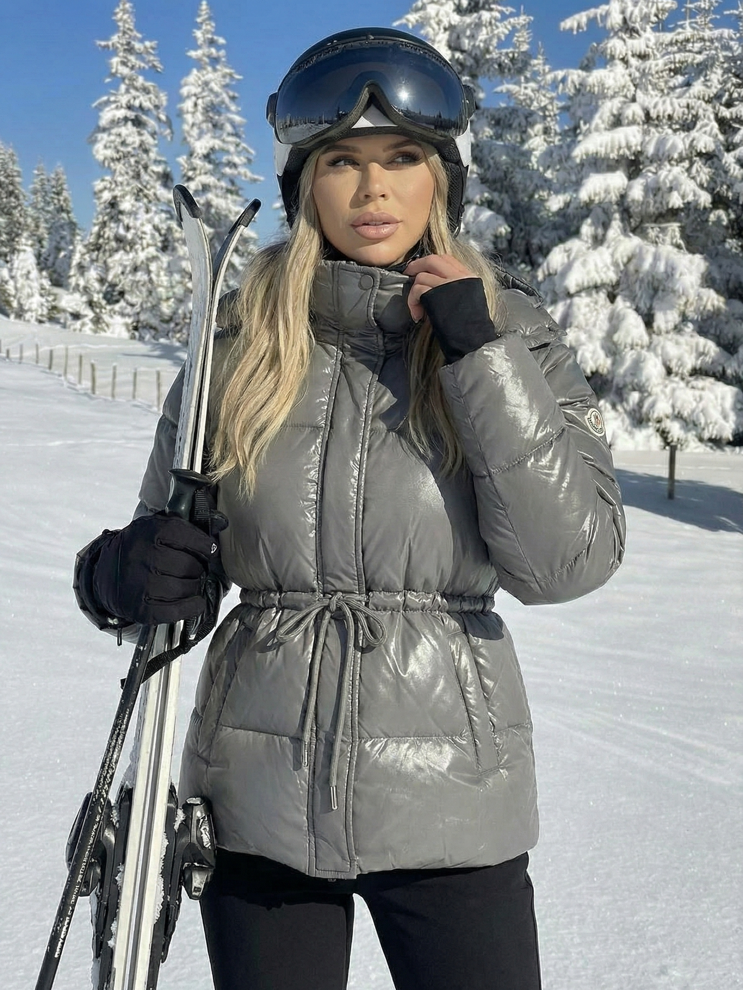 Maggie | Belted Puffer Jacket with High Neck