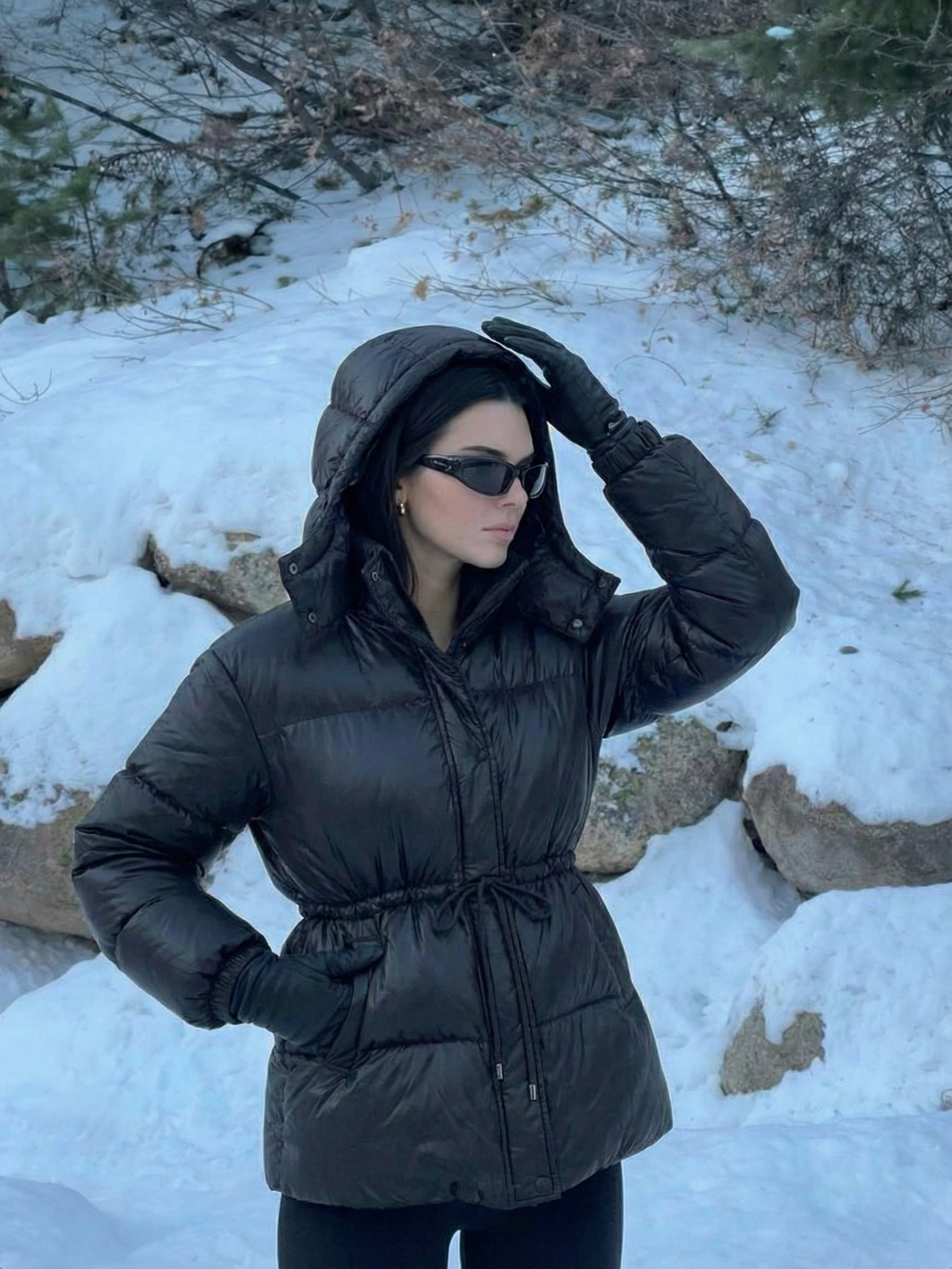 Maggie | Belted Puffer Jacket with High Neck