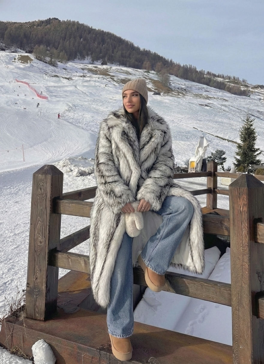 Aliza | Long Faux Fur Statement Coat