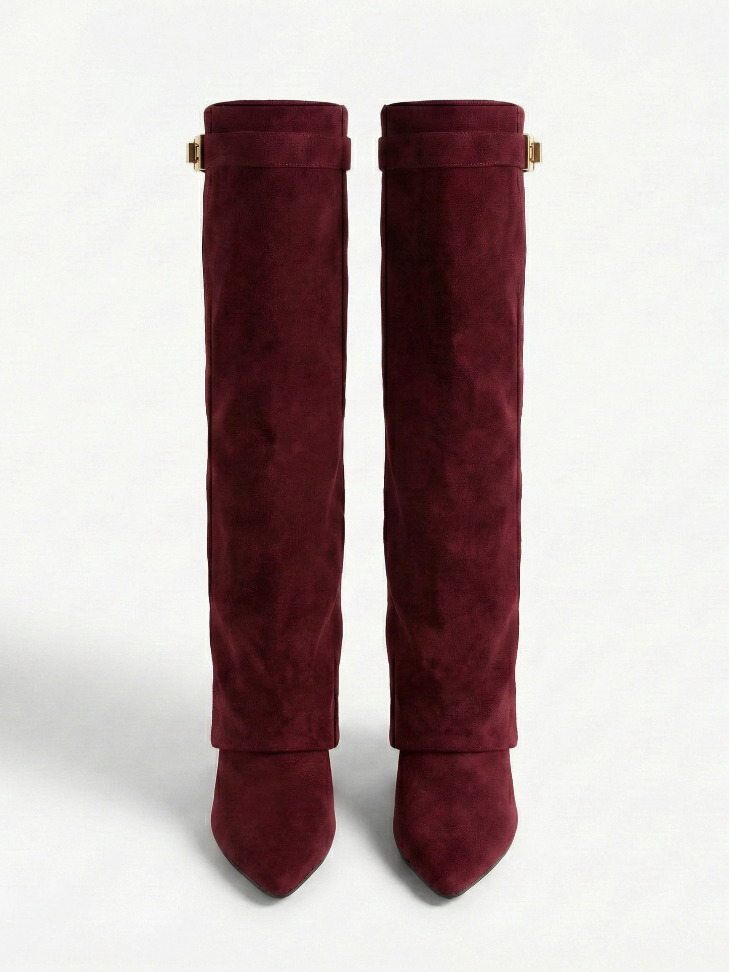 Women’s Knee-High Suede Boots with Slim Straight Shaft & Pointed Toe