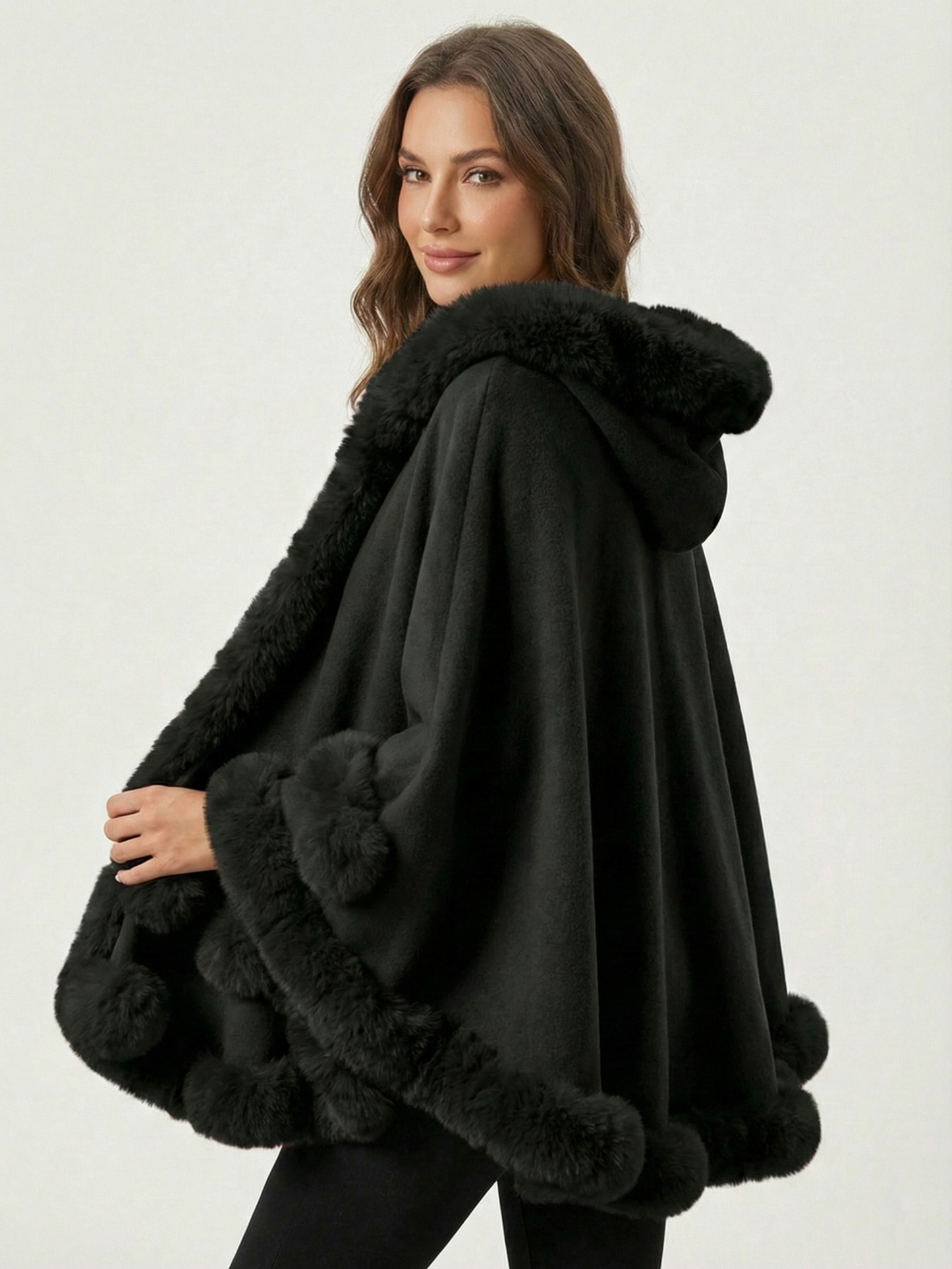 Norway | Faux Fur Trim Winter Cape