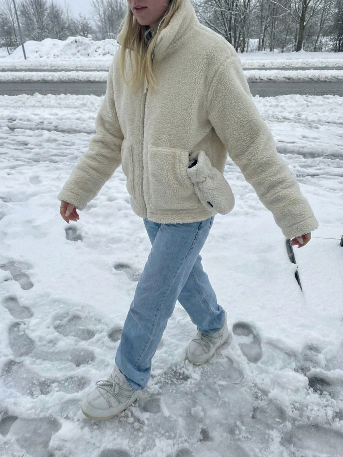 Maddy | Teddy Fleece Zip-Up Waterproof Jacket with High Neck