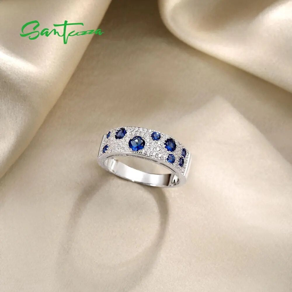 Saashi Sparkling Blue Nano CZ Jewelry Set - Genuine 925 Sterling Silve