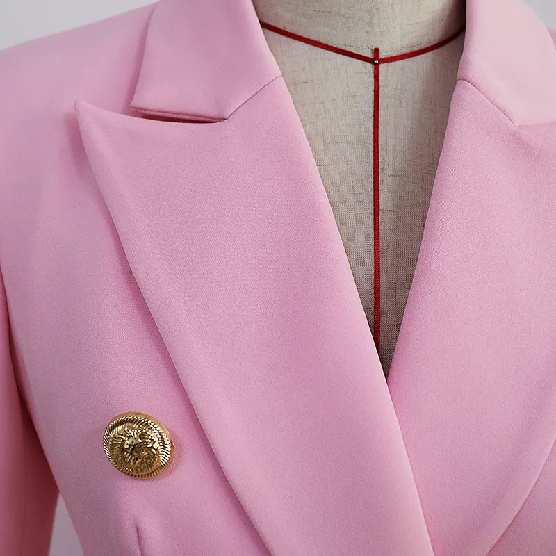 Saashi Classic Designer Blazer - High Street, Slim Fitting, Metal Lion Buttons