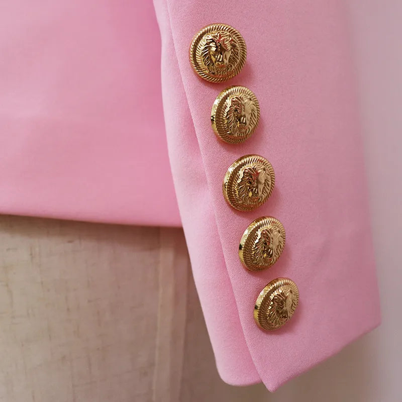 Saashi Classic Designer Blazer - High Street, Slim Fitting, Metal Lion Buttons