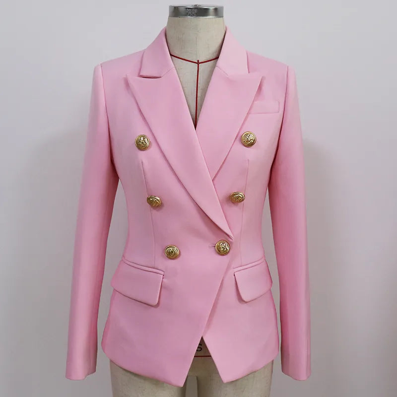 Saashi Classic Designer Blazer - High Street, Slim Fitting, Metal Lion Buttons