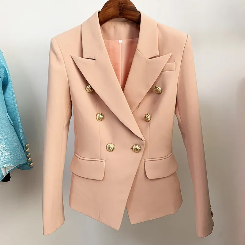 Saashi Classic Designer Blazer - High Street, Slim Fitting, Metal Lion Buttons