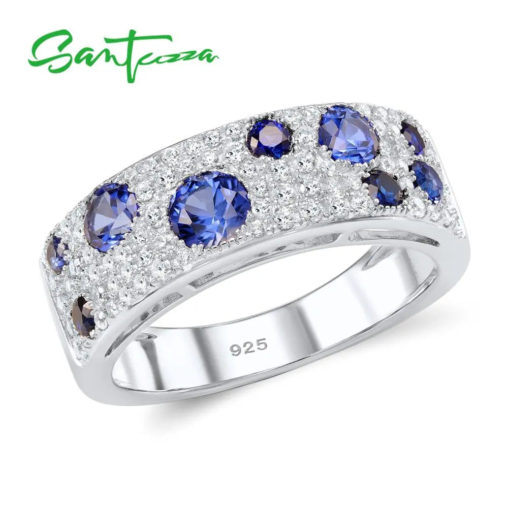 Saashi Sparkling Blue Nano CZ Jewelry Set - Genuine 925 Sterling Silve