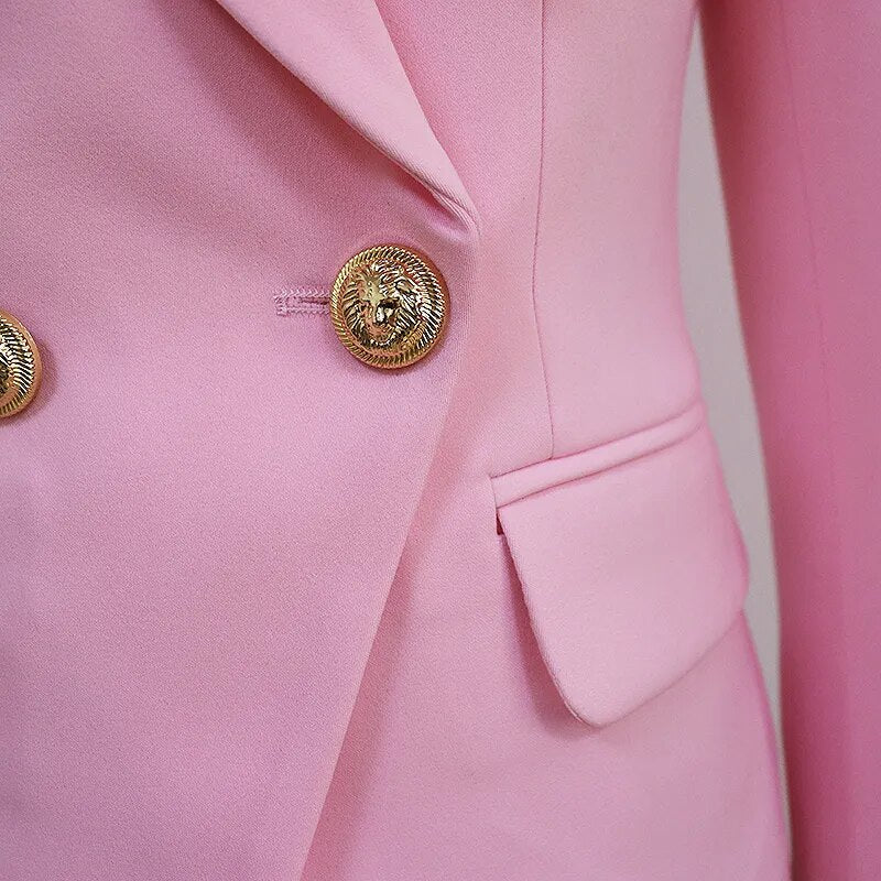 Saashi Classic Designer Blazer - High Street, Slim Fitting, Metal Lion Buttons