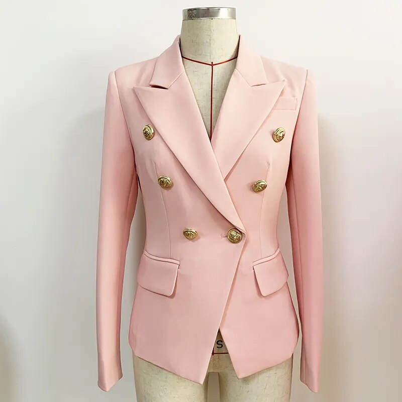 Saashi Classic Designer Blazer - High Street, Slim Fitting, Metal Lion Buttons