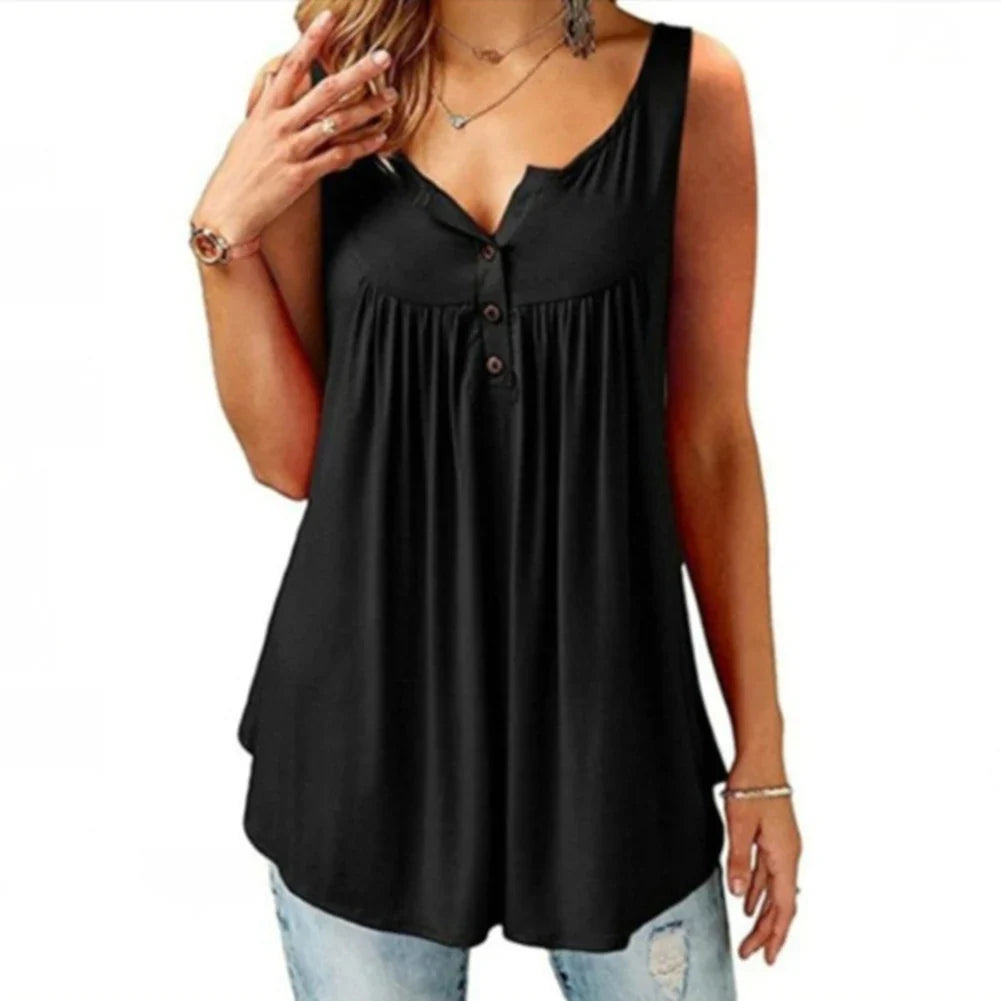Saashi Solid U Neck Tank Top