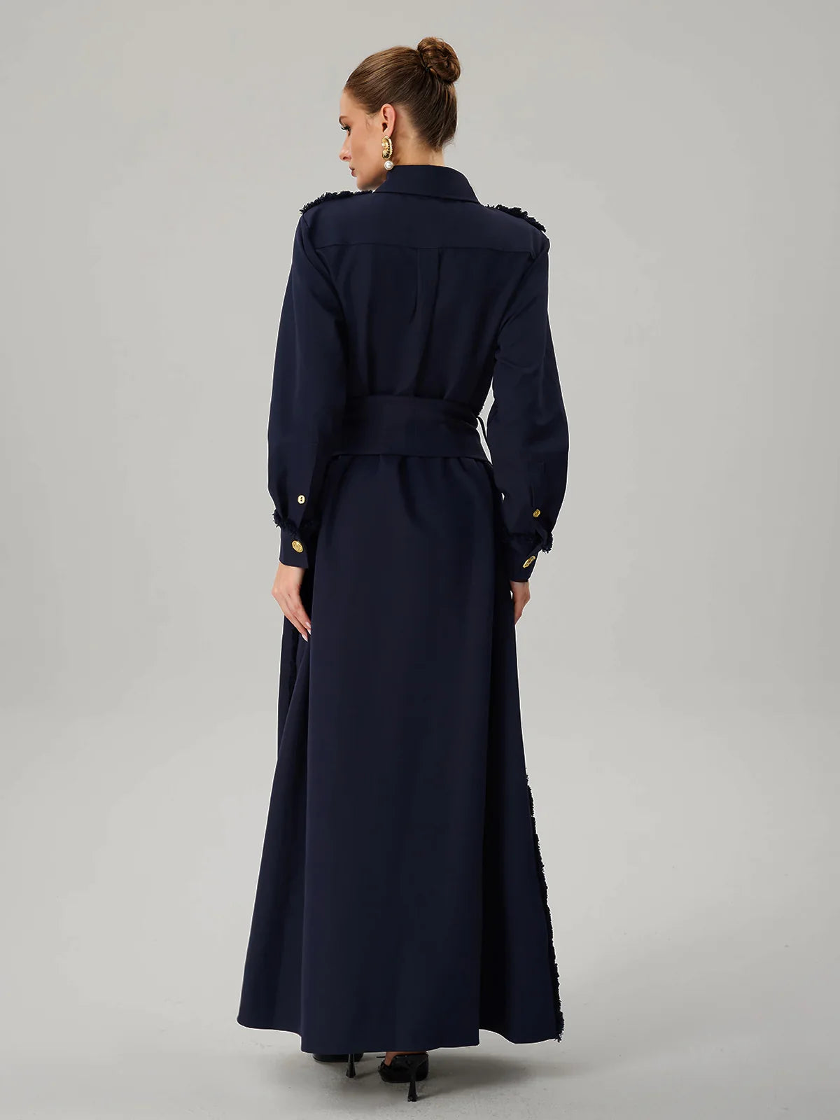 Étoile Navy Belted Maxi Dress